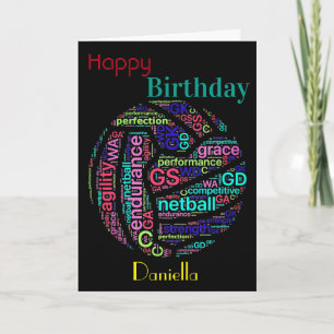 Tarjeta Jugador de Netball Personalizado Cumpleaños Inspir