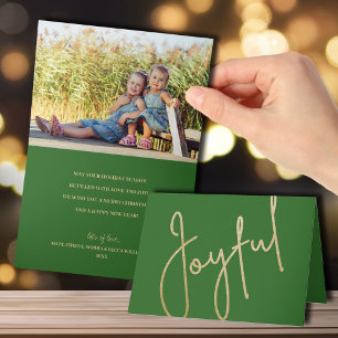 Tarjeta Jugador de oro en Navidades de foto con plegado ve