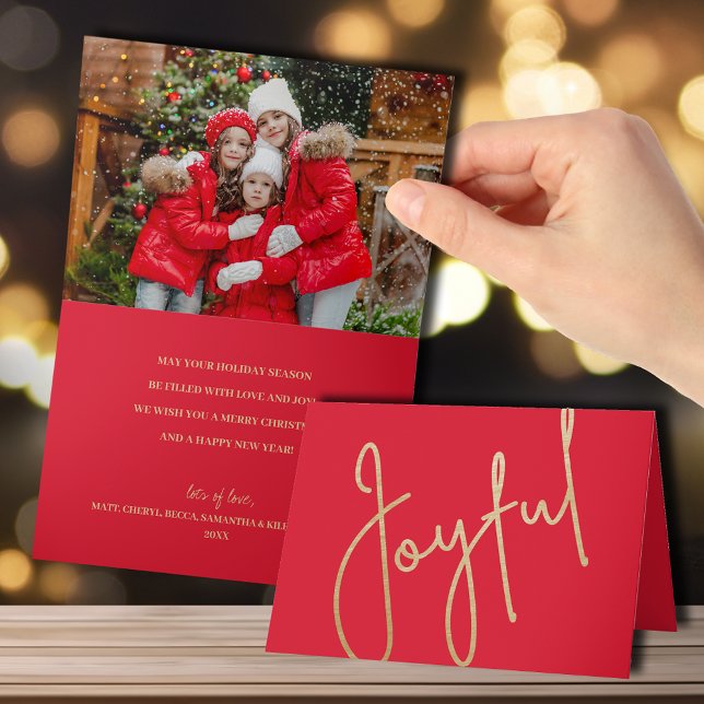 Tarjeta Jugador de oro en Navidades de fotos doblados rojo (Subido por el creador)