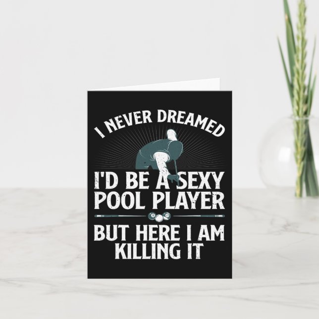 Tarjeta Jugador De Piscina Cuidada Arte Para Hombres Mujer (Anverso)
