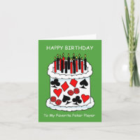 Jugador de póker del feliz cumpleaños