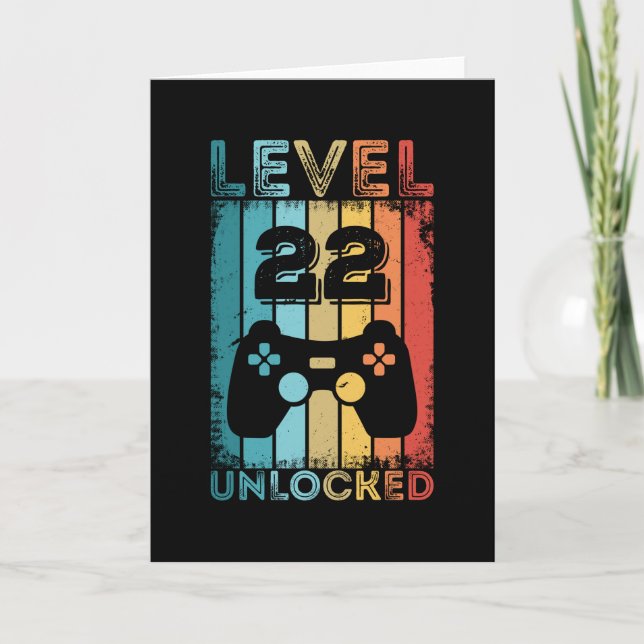 Tarjeta Jugador de regalo de cumpleaños número 22 desbloqu (Anverso)