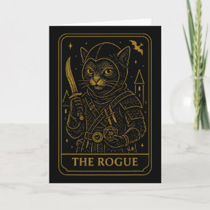 Tarjeta Jugador de Rpg Gato Friki Nerdy Dados D20 Hombres 