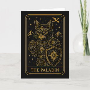 Tarjeta Jugador de Rpg Paladín D20 Dados Friki Geek Gato H