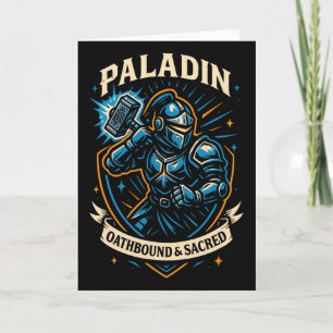 Tarjeta Jugador de Rpg Paladín D20 Dados Friki Geek Hombre