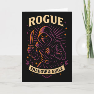 Tarjeta Jugador de Rpg Rogue D20 Dados Nerdy Geek Hombres 