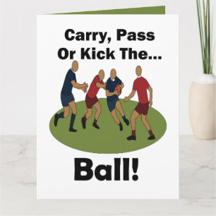 Tarjeta Jugador de Rugby Lleva, Pasa o Patea el Balón