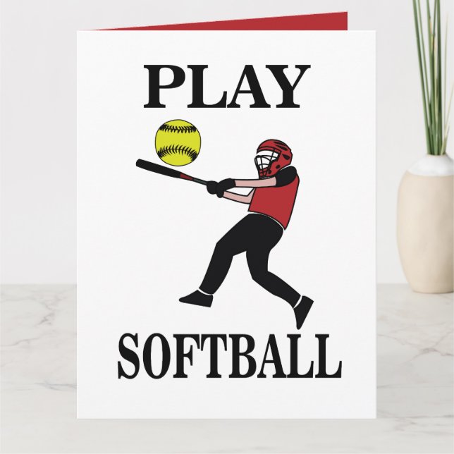 Tarjeta Jugador de Softbol Juega a Softball (Anverso)