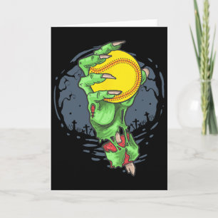 Tarjeta Jugador de Softbol Mano de Zombie de Softbol Disfr