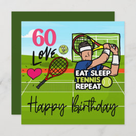 Tarjeta Jugador de tenis con AMOR