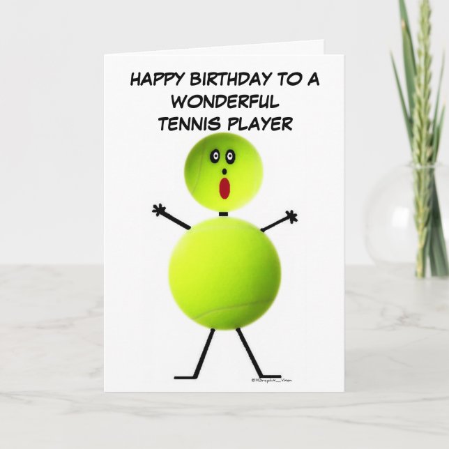 Tarjeta Jugador de tenis Cumpleaños (Anverso)