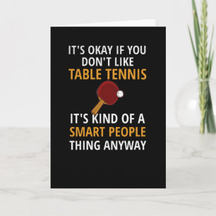 Tarjeta Jugador de tenis de mesa obsequia a entrenador de