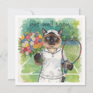 Tarjeta Jugador de tenis se recuperará pronto con flores e