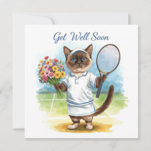 Tarjeta Jugador de tenis se recuperará pronto con flores e