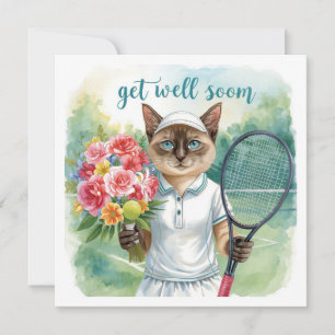 Tarjeta Jugador de tenis se recuperará pronto con flores e