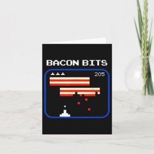 Tarjeta Jugador de videojuegos retro de 8 bits Bacon Nerd
