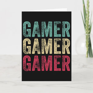 Tarjeta Jugador de videojuegos retro vintage para chicos a