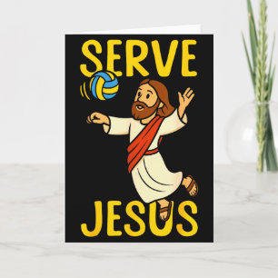 Tarjeta jugador de voleibol equipo Jesús sirve Jesús 
