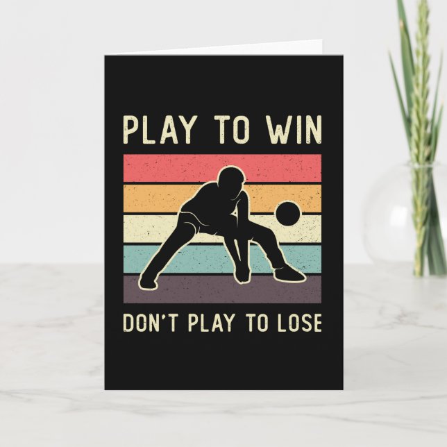Tarjeta Jugador de voleibol juega para ganar no jugar para (Anverso)