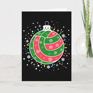 Tarjeta Jugador de Voleibol Luces de Navidad Deporte Volei