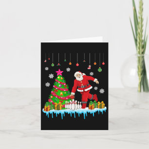 Tarjeta Jugador divertido del árbol navideño de la bolera 