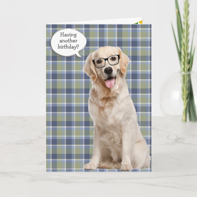 Tarjeta Jugador Dorado De Cumpleaños En Plaid (Anverso)