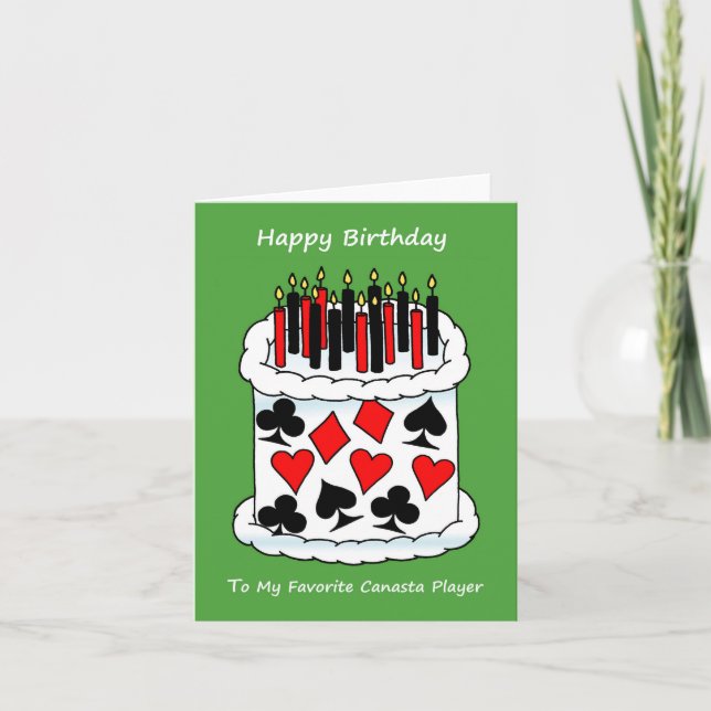 Tarjeta Jugador Feliz Cumpleaños Canasta (Anverso)