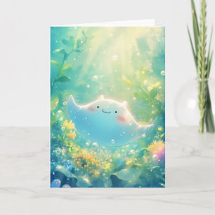 Tarjeta Jugador manta Ray en un jardín submarino