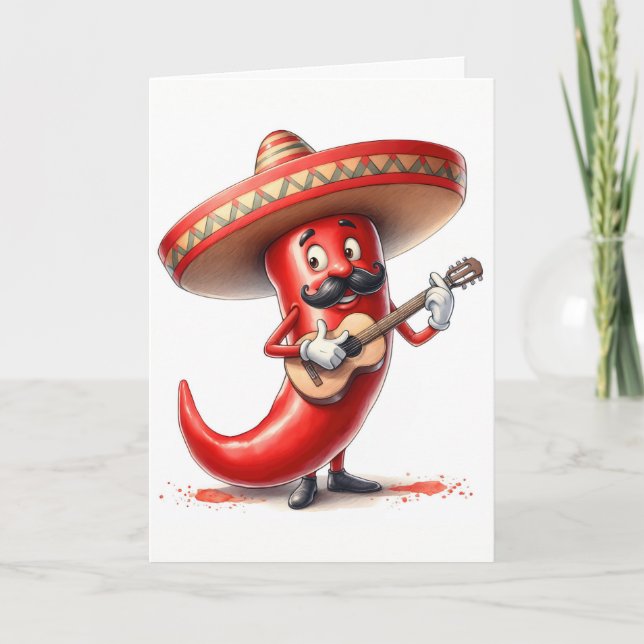 Tarjeta Jugador mexicano de guitarra Red Chili Pepper (Anverso)