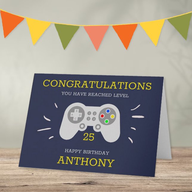 Tarjeta Jugador moderno cualquier cumpleaños de edad (Subido por el creador)