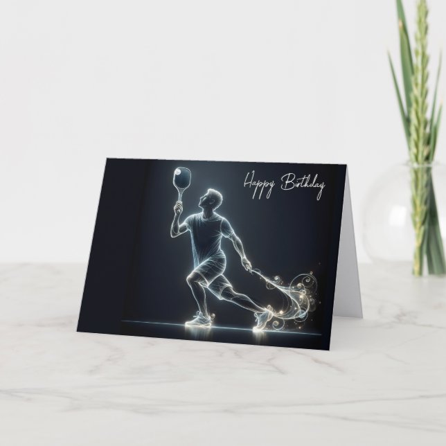Tarjeta Jugador Neon Pickleball por cumpleaños (Anverso)