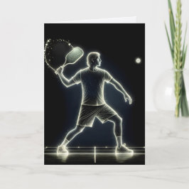Tarjeta Jugador Neon Pickleball por cumpleaños