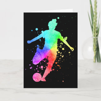 Tarjeta Jugadora de Fútbol Femenino Atleta Femenina Color 