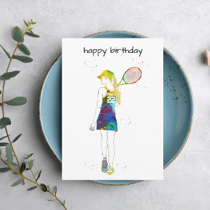 Tarjeta Jugadora de Tenis Femenina