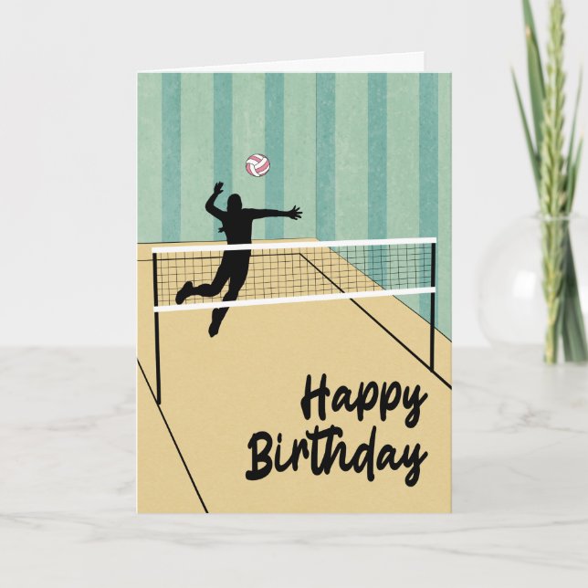 Tarjeta Jugadora de voleibol femenino de cumpleaños (Anverso)