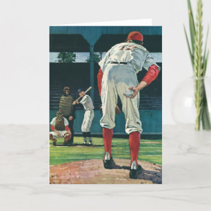 Tarjeta Jugadores de béisbol vintage lanzan un cántico