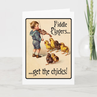 Tarjeta Jugadores de Fiddle obtienen música de violín chic