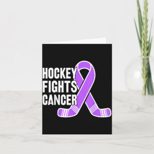 Tarjeta Jugadores de Hockey Luchan Cinta Morada Apoyo Cánc
