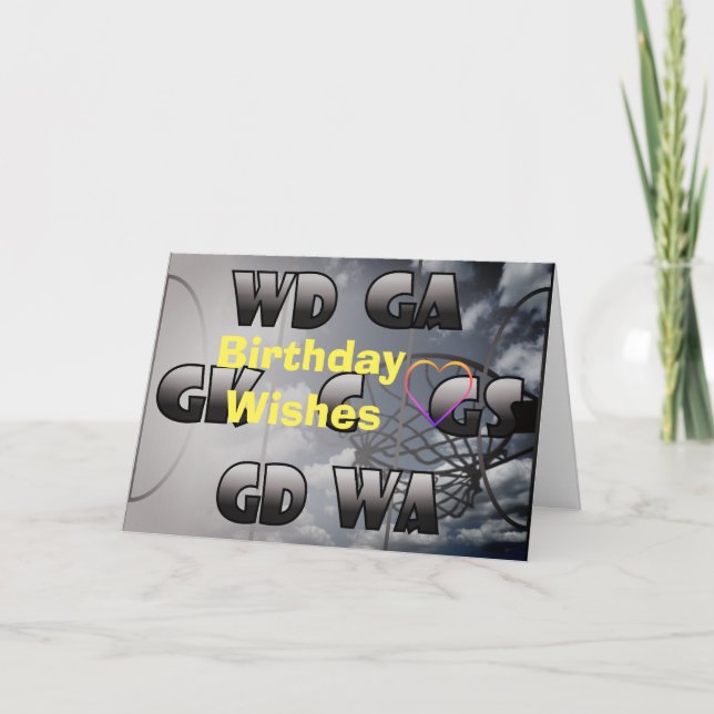 Tarjeta Jugadores de Netball de Corazón Cumpleaños (Anverso)