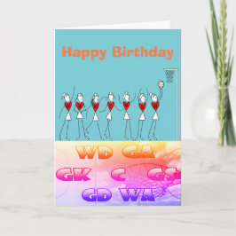 Tarjeta Jugadores de Netball tema feliz cumpleaños