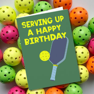 Tarjeta Jugadores de Pickleball Mensaje Personalizado Cump