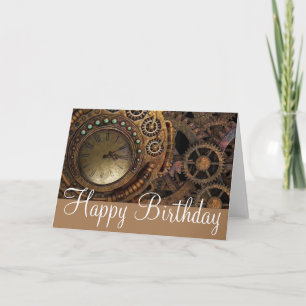 Tarjeta Jugadores Steampunk y Perros Cumpleaños