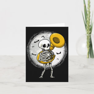 Tarjeta Jugando a la banda de Halloween de Sousaphone Tuba