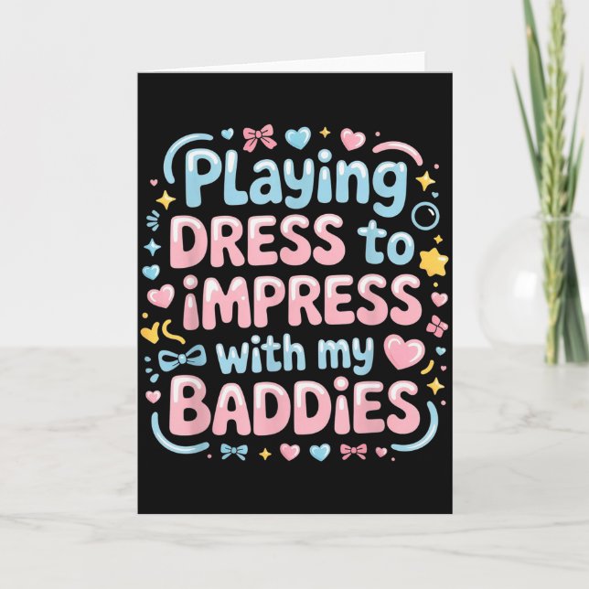 Tarjeta Jugando a Vestir para Impresionar con Mis Chicas M (Anverso)