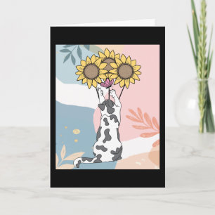 Tarjeta Jugando El Gato Con Mariposa Y girasoles