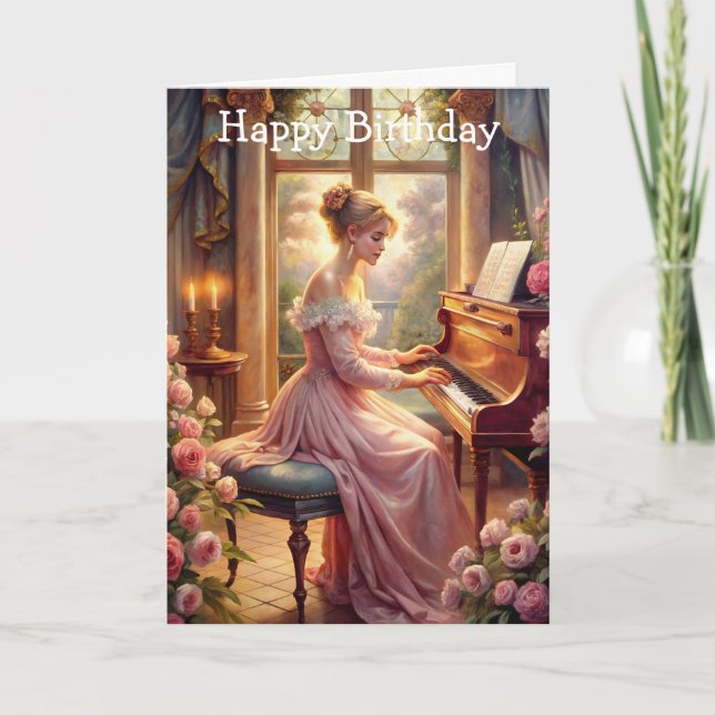 Tarjeta Jugando El Piano (Anverso)