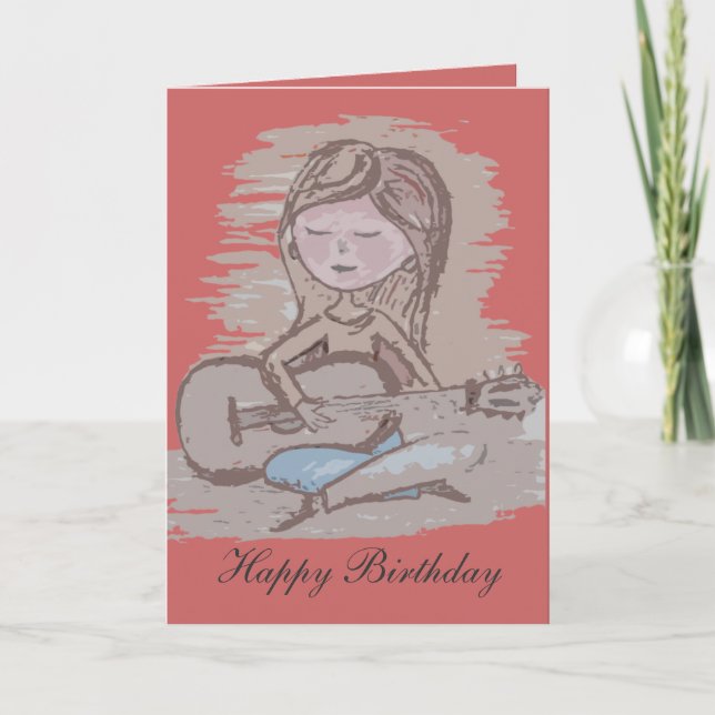 Tarjeta Jugando la guitarra (Anverso)