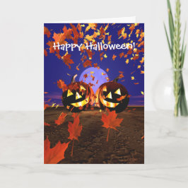 Tarjeta Jugando las calabazas de Halloween
