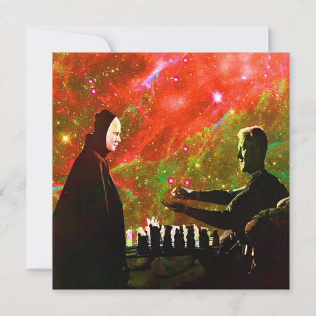 Tarjeta Jugar al ajedrez con muerte (Anverso)