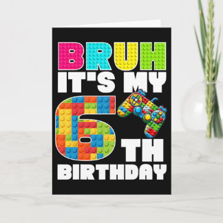 Tarjeta Jugar Bloques de Construcción Bruh Es Mi Cumpleaño
